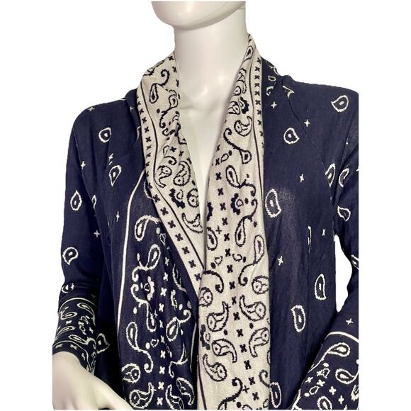 H&M Reversible Open Navy and White Cardigan - Picture 2 of 7